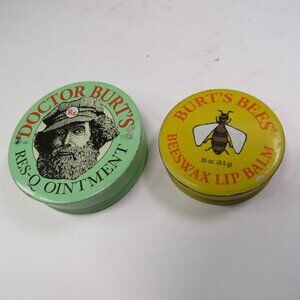 Vintage Burt’s Bees Collectible (2) Mini Metal Tins EMPTY